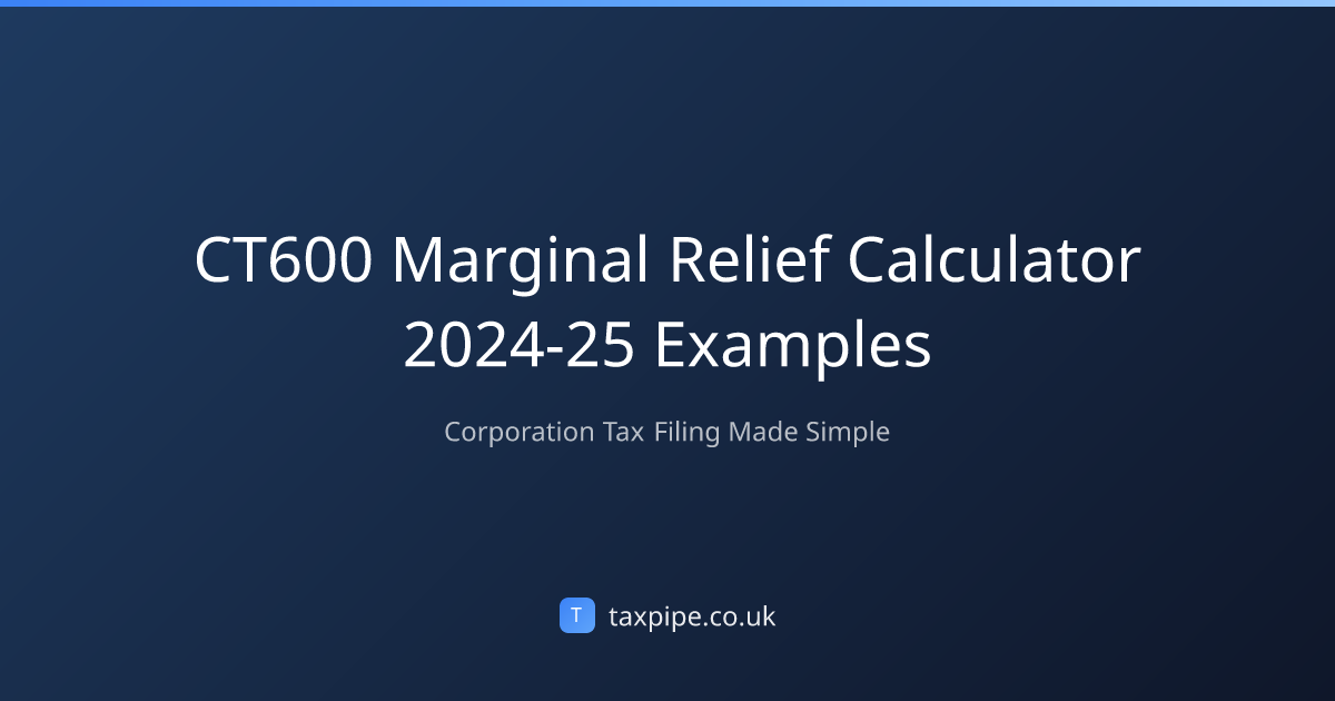 CT600 Marginal Relief Calculator 2024-25 Examples | Taxpipe