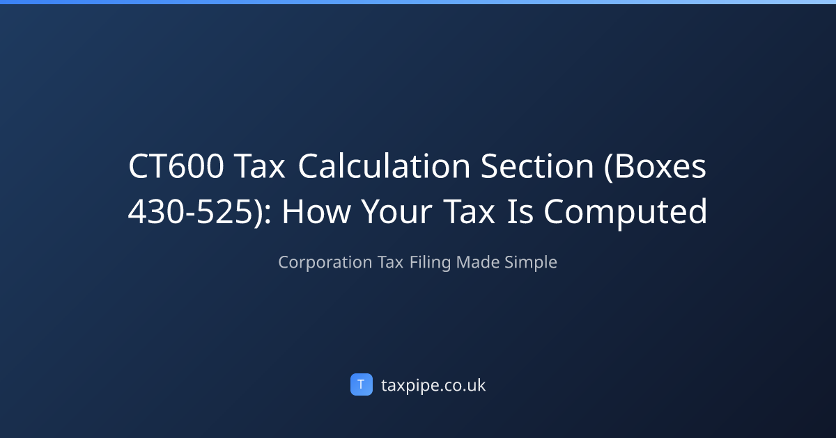 CT600 Tax Calculation Section (Boxes 430-525): How Your Tax Is Computed ...