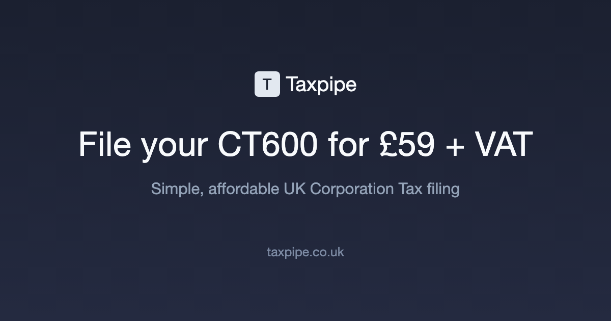 CT600 Filing Pricing — £59 Per Return | Taxpipe